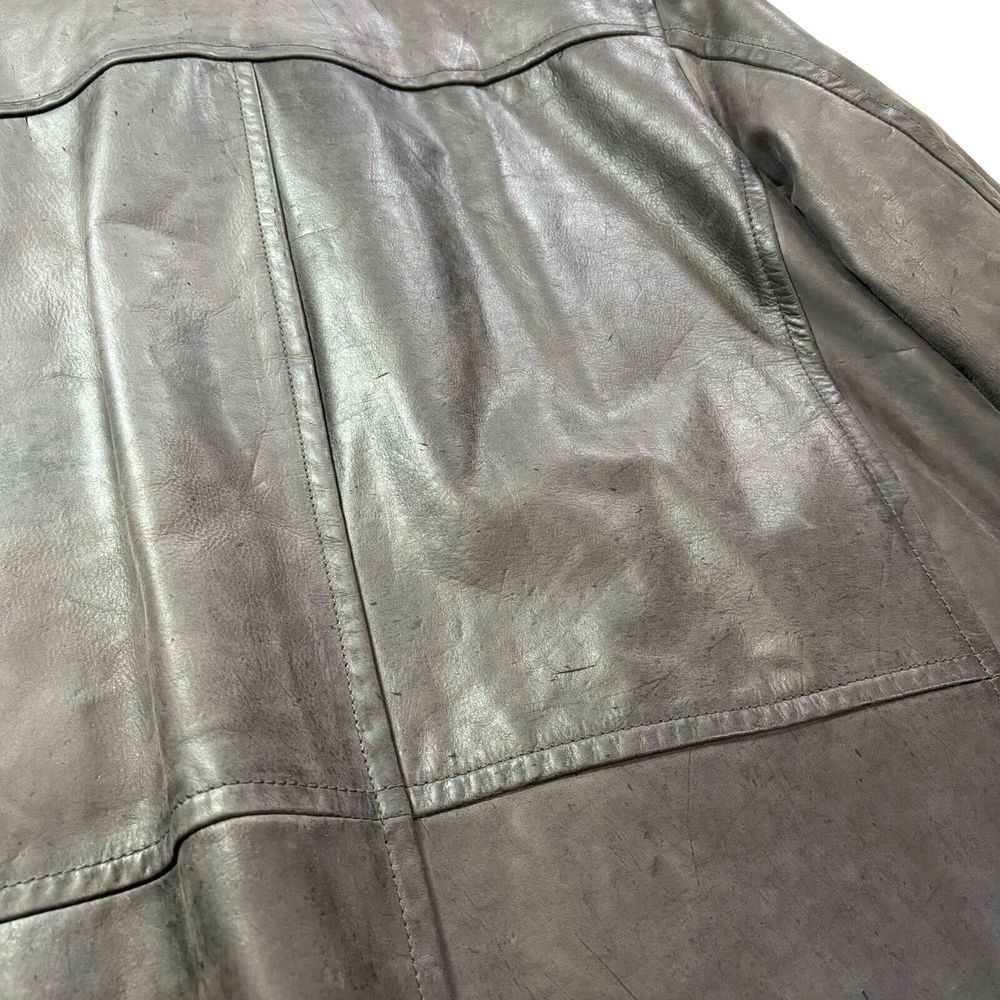 Eddie Bauer Size XLT Genuine Leather Quilted Lining Button Front Jacket - Picture 10 of 11